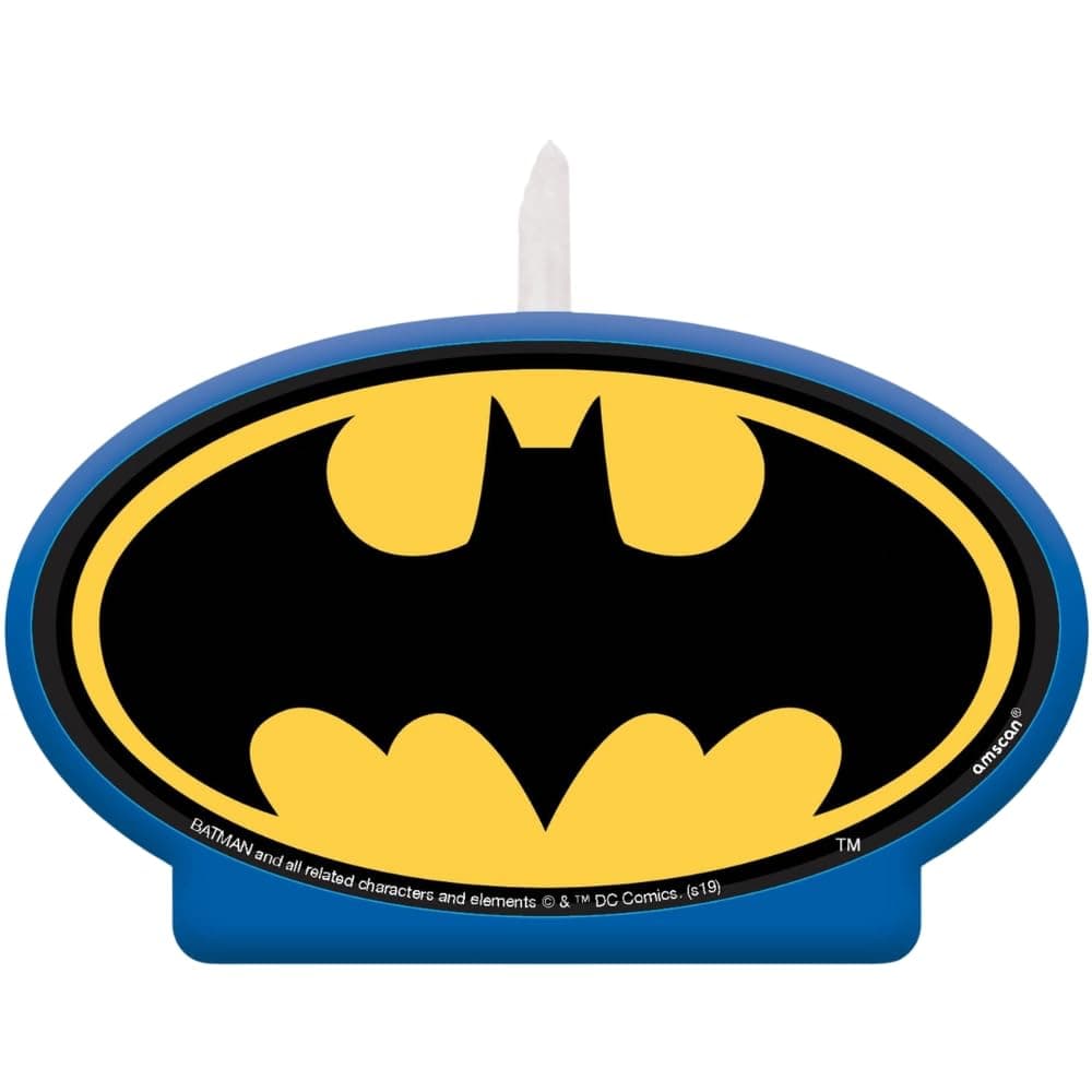 Batman Heroes Unite Birthday Candle 45 1 Count Unique Party Centerpiece Perfect for Superhero Fans