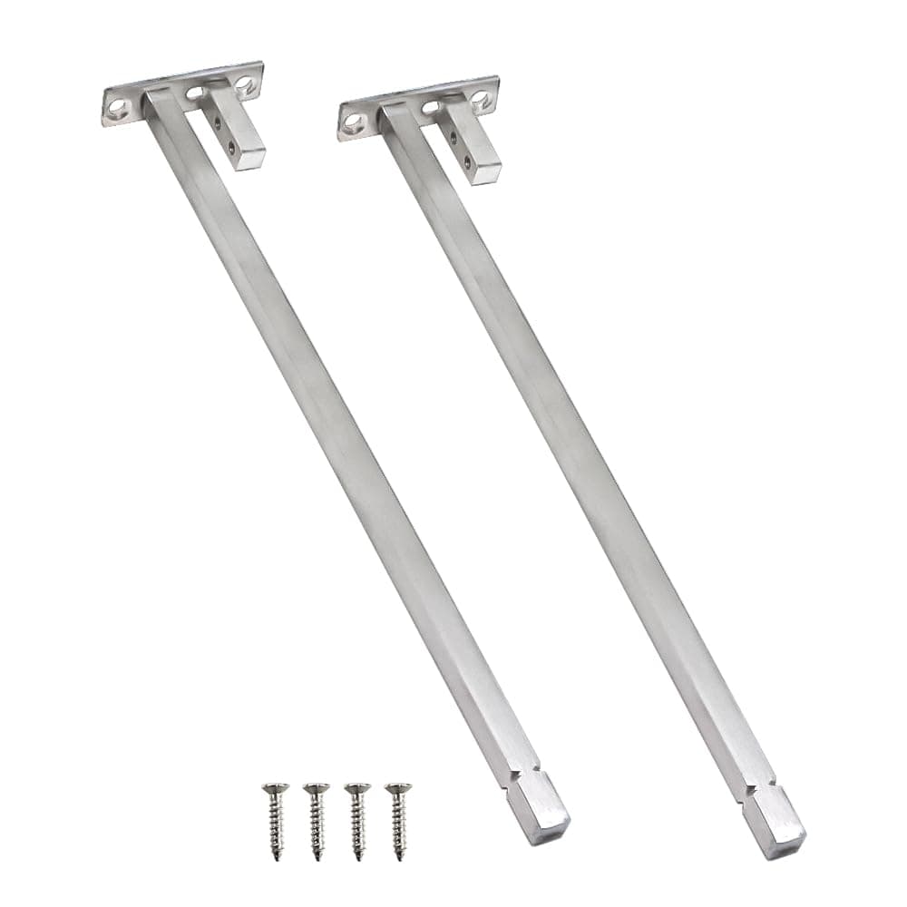 Volo Adjustable Stainless Steel F Type Glass Shelf Bracket Square 12 Inches for 6mm 8mm 10mm 12mm GlassPack of 6 Pieces