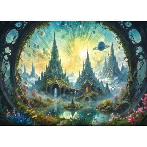 Science Fiction Landscape Jigsaw Puzzle for Adults Fantasy 1000 Piece with Letters on Back Challenging Family Game Gift Finished Size 2675 x 1975