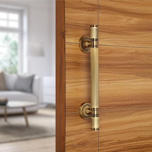 LAPO 12 Inch Full Brass Main Door Handle, Door Handles for Main Door, Pull Handles for All The Doors of House, Office, Hotels-Pack of 1 | Antique Finish | 3 Years Warranty S -02