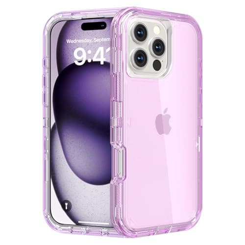 Follaroma for iPhone 16 Pro Max Case, Heavy Duty Shockproof Protection Phone Cases, Anti-Drop, Dual Layer Transparent Protective Cover Compatible with iPhone 16 ProMax, 6.9 inch,Crystal Purple