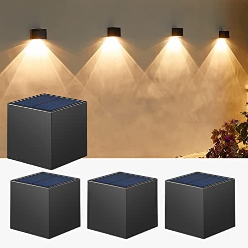 LUHLEE Solar Wall Lights Outdoor,Square Modern Solar Wall Sconce IP65 Waterproof Down Lighting Outdoor Lights for House,Porch,Garden,Yard, Patio,Fence Decor