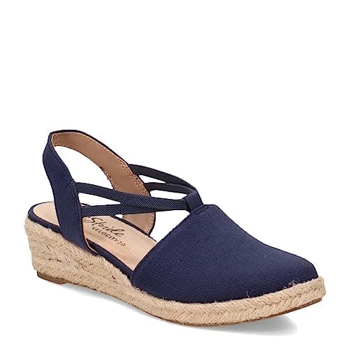 LifeStride Womens Katrina 2 Espadrille Wedge Loafer, Navy, 6 US