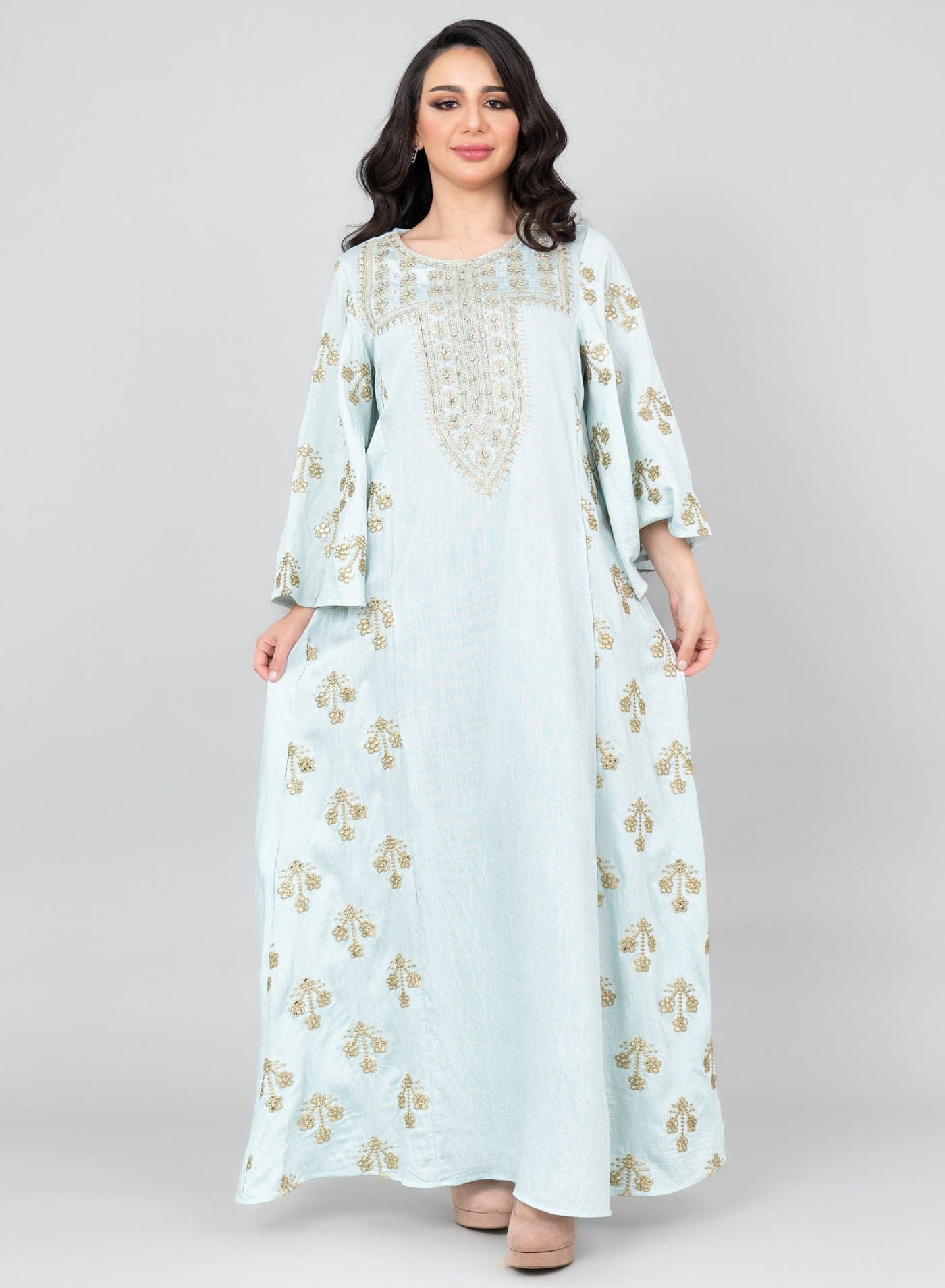 Radiant Embroidered Jalabiya IK1019 Blue