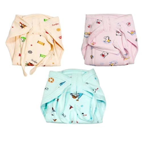 Cotton Washable Reusable Colorful Printed Nappy, Diaper, Langot With Extra Absorbent & Wide Cushion/Padding, Nappies Baby Boys & Girls (Set Of 5, Multicolor) (9-12 Months, 4, count)
