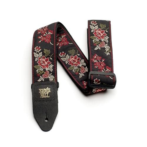 Ernie Ball Jacquard Guitar Strap, Red Rose (P04142)