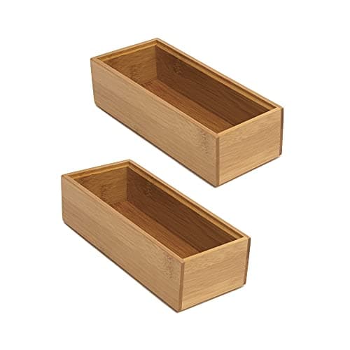 Lipper International 8183S Bamboo Wood Stacking Drawer Organizer Box, 6" x 6"