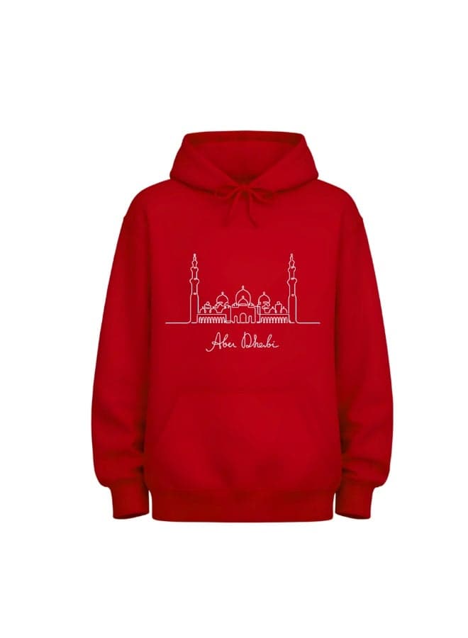 Abu Dhabi Skyline Hoodie - Soft Cotton Pullover - Casual Fashion Hoodie for Men and Women - Long Sleeve with Drawstring and Pockets - Perfect for Travel — L