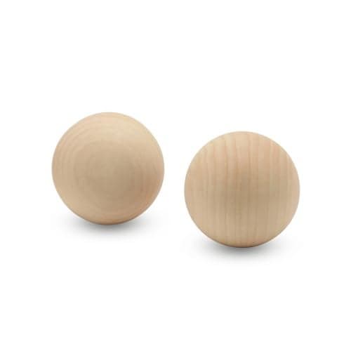 2-1/2 inch Wooden Balls, Bag of 2 Unfinished Natural Hardwood Wooden Balls for Crafts and DIY Projects (2-1/2 inch Birch Spheres) by Woodpeckers