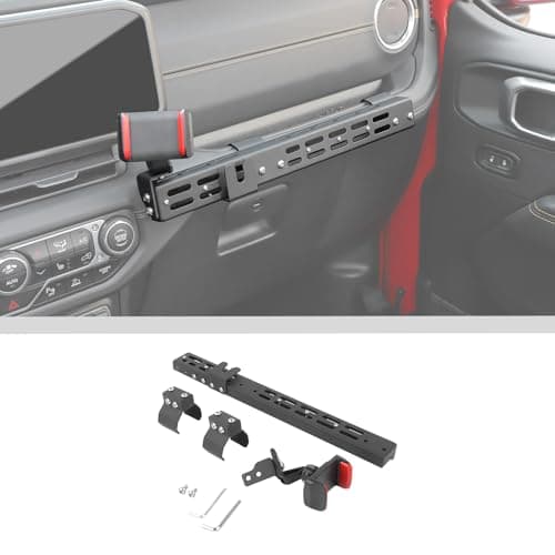 JWWY for Jeep JL Center Console Passenger Grab Handle Phone Mount Adjustable Phone Holder Expansion Multi-Function Bracket for 2024 Jeep Wrangler JL JLU & Gladiator JT 4xe Interior Accessories