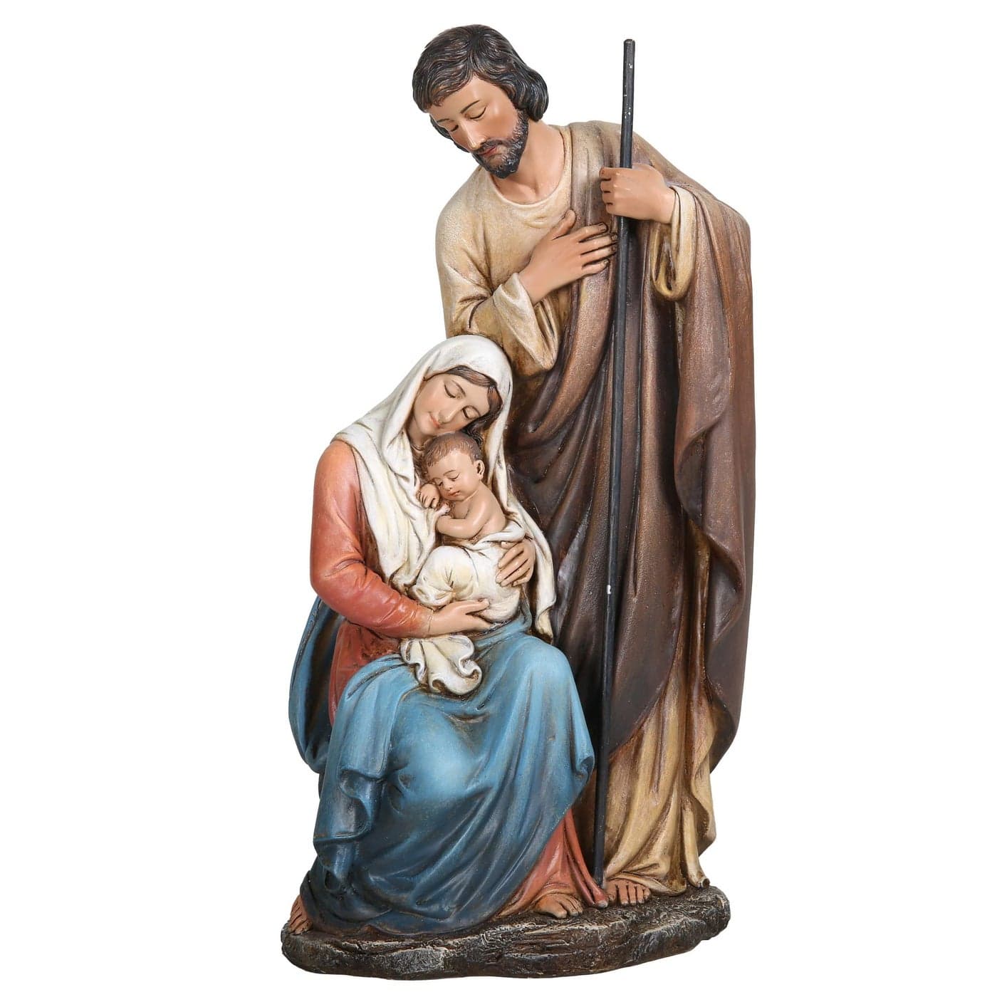 BC Catholic Holy Family Statue Nativity Scene Indoor Center Piece of Christmas Collection Religious Gift 11 inch H Renaissance Sculpture Handpainted by Buildclassic