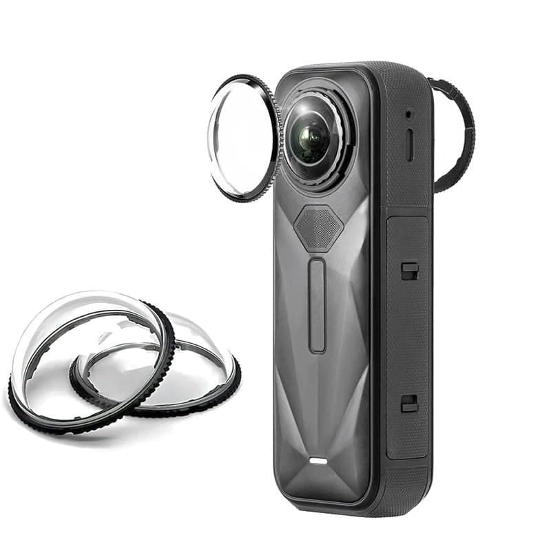 Yantralay Lens Guard for Insta 360 X5, Rotatable Detachable Tempered Glass Shield with Anti-Glare Edge, Scratch & Drop Resistant High-Definition Cover
