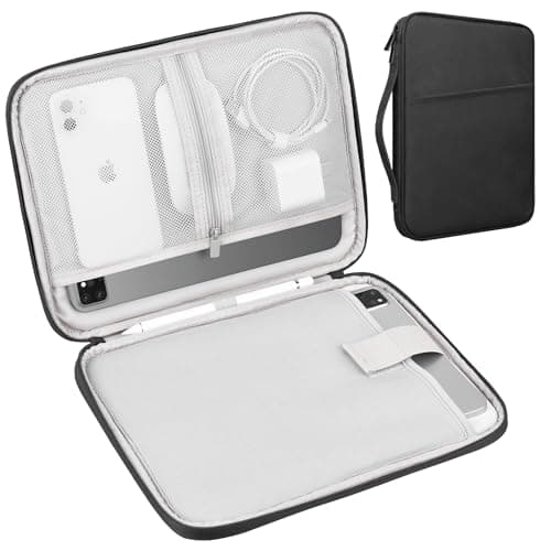Lacdo Tablet Sleeve Bag Carrying Case for 13 inch New iPad Air M4 M3 M2 20262024 13 inch iPad Pro M5 M4 20252024 129 iPad Pro with Magic Keyboard WaterResistant iPad Pro Air Bag Black