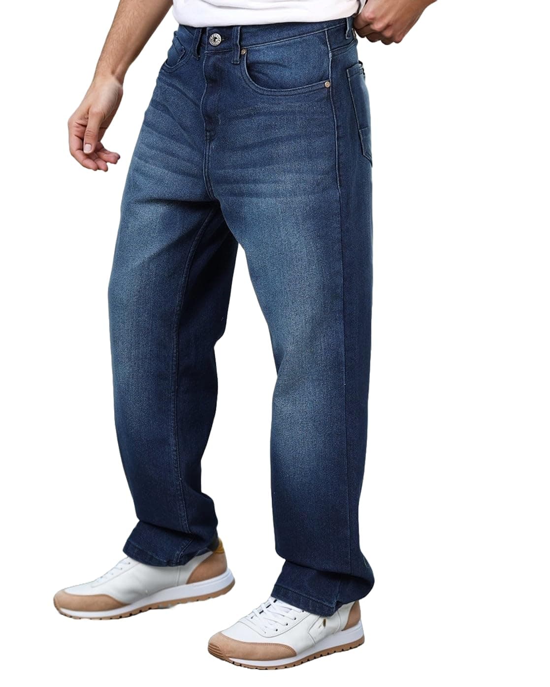 London Hills Men Jeans || Baggy Fit Jean's for Man || Loose Fit High Rise Denim || Stretchable Casual Wear Jean,s || Dance Rap Rapping Style Pant for Men || Denim Cotton Jeans (0)