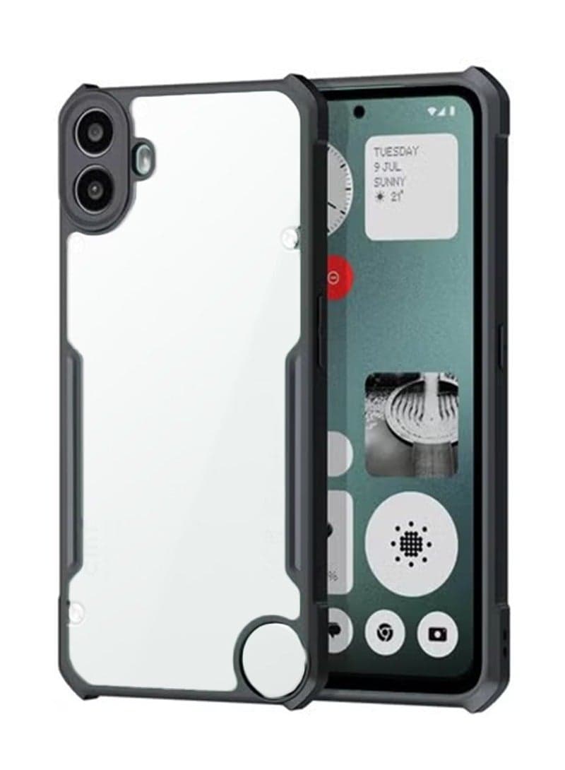 Nothing CMF Phone 1 / cmf by NOTHING Phone 1 Case Cover, Ultra-Thin Lightweight Cover Soft TPU Bumper, Acrylic Clear Back Mobile Phone Case Cover for Nothing CMF Phone 1 / cmf by NOTHING Phone 1, Black