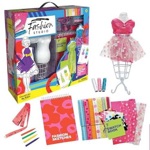 Creativity for Kids Designed by You Fashion Studio DIY Fashion Designer Craft Kit for Girls Dress Design Toy Sewing Set for Kids Gifts and Toys for Girls Ages 9