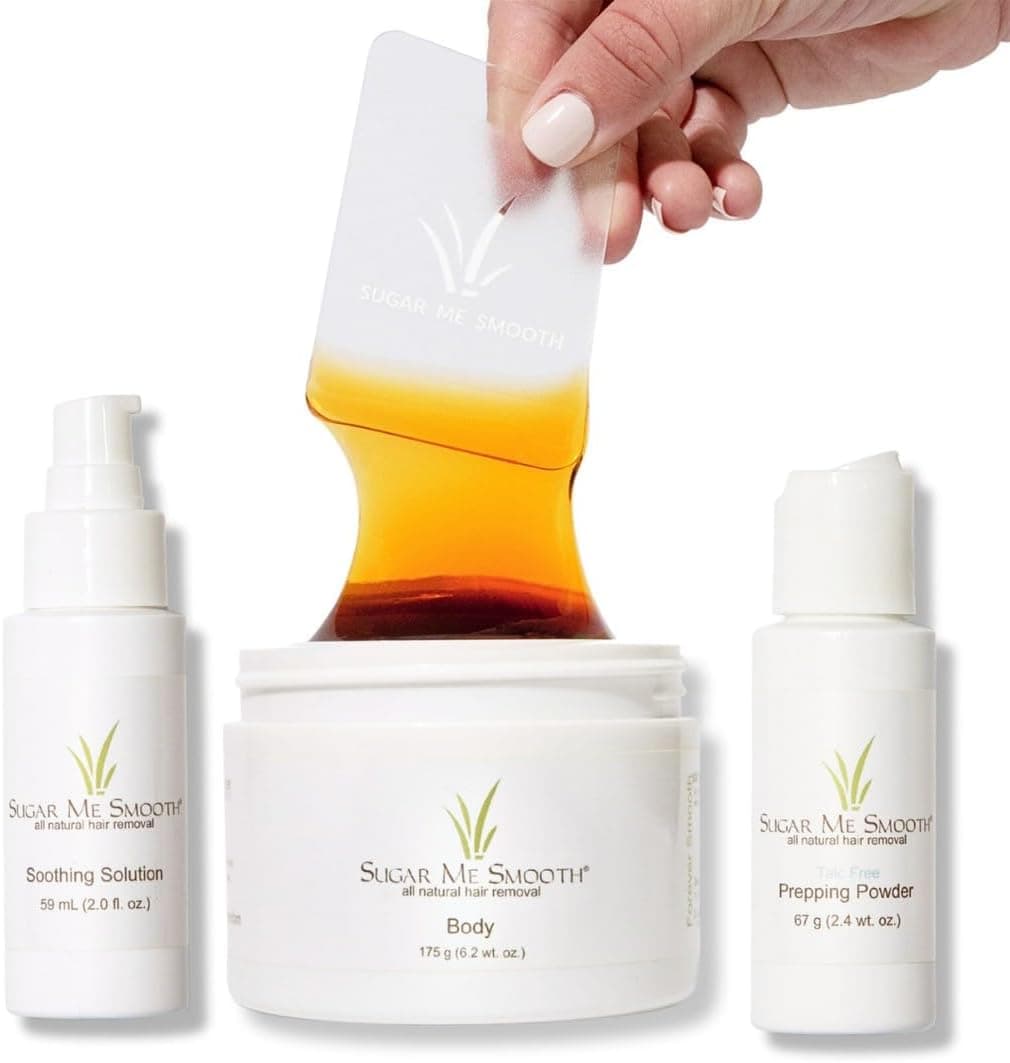 Sugar Me Smooth Body Sugar Wax Kit Gentle On Skin And Less Painful Hair Removal In A Simple System No Strips No Heat Water Soluble AllNatural Solution For All Skin Hair Types