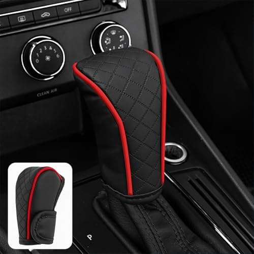 STHIRA® Gear Shift Knob Cover Fashion PU Anti-Slip Gear Knob Cover Universal Protective Shift Knob Cover Essential Car Interior Accessories for Vehicle Style Upgrade