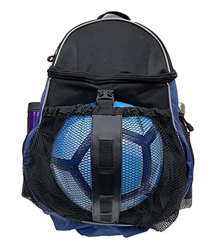 Fashion Helpers Royal Blue and Black Sport Backpack with Ball Pocket for Soccer, Football, Futbol, Basketball, Volleyball