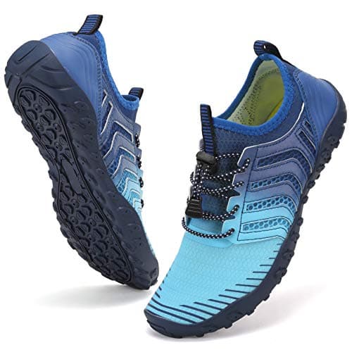 WateLves Water Shoes Mens Womens Barefoot Beach Swim Shoes Quick-Dry Aqua Socks Pool Shoes for Surf Yoga Water Aerobics (Ombre Blue, 38)