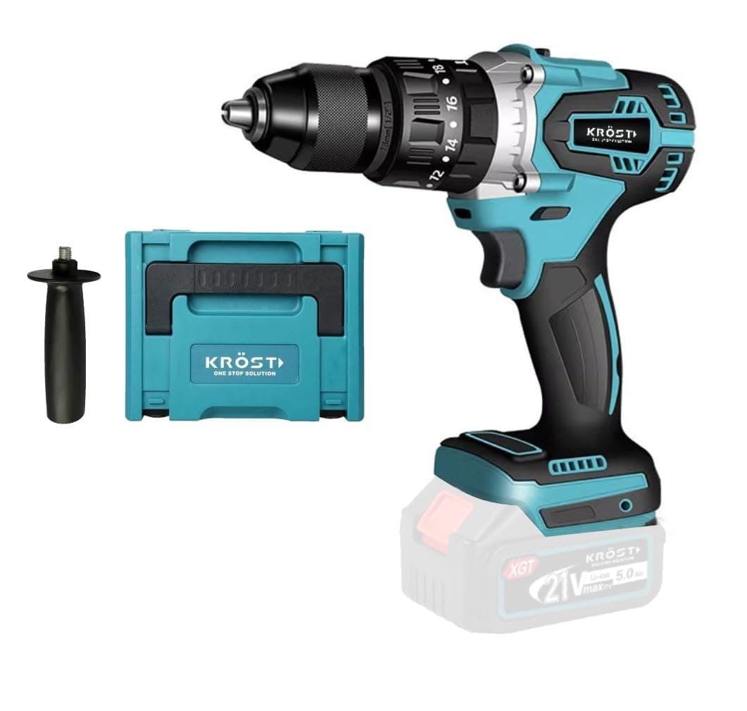KROST Pro Series 21V(37V MAX) Cordless Brushless Hammer Drill Machine,13mm Metal Chuck (Bare Tool)