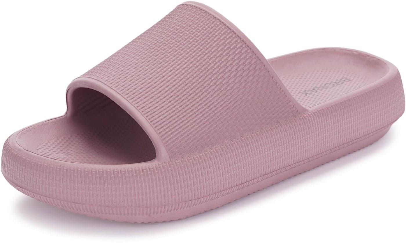 BRONAX Pillow Slippers for Women and Men | House Slides Shower Sandals | Cushioned Thick Sole 35-36 Blush