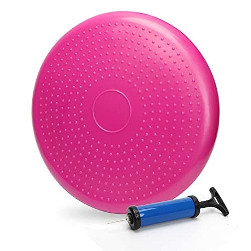 WIWAPLE Wiggle Seat, Inflatable Stability Balance Disc Wobble Cushion, Balance Disc Wiggle Seat, Flexible Seating Classroom with Free Air Pump Sensory Kids (Office & Home & School) (Pink)