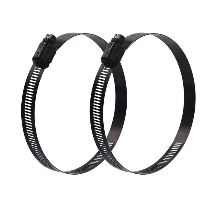 ISPINNER 2pcs 6 Inch Stainless Steel Adjustable 130-152mm Size Range Worm Gear Hose Clamp, Fuel Line Clamp for Plumbing, Automotive and Mechanical Application (Black)