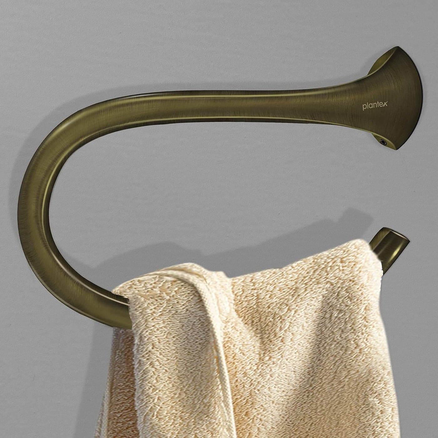 Plantex Smero Pure Brass Napkin Hanger for Bathroom/Hand Napkin Ring/Napkin Holder for Wash Basin/Bathroom Accessories - Contrive(Rich Antique)