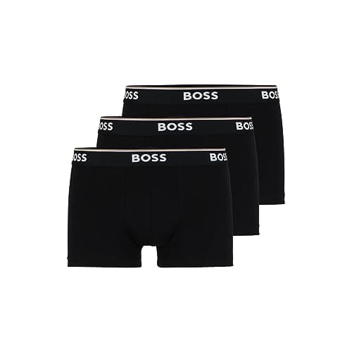 BOSS Mens 3-Pack Stretch Cotton Regular Fit Trunks, Black, Small US