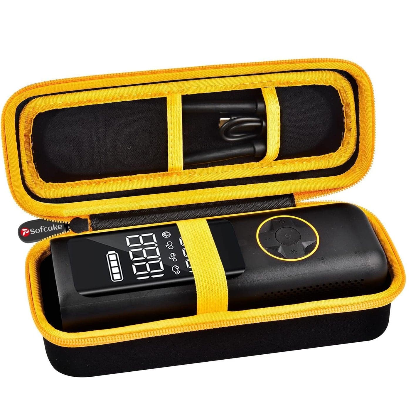 Case Compatible with Fanttik X8 for APEXAPEX EV Tire Inflator Portable Air Compressor Storage Holder for Hafuloky for modari for OlarHike for LOLSSA for Yeskuyan Air Pump Box Only Yellow