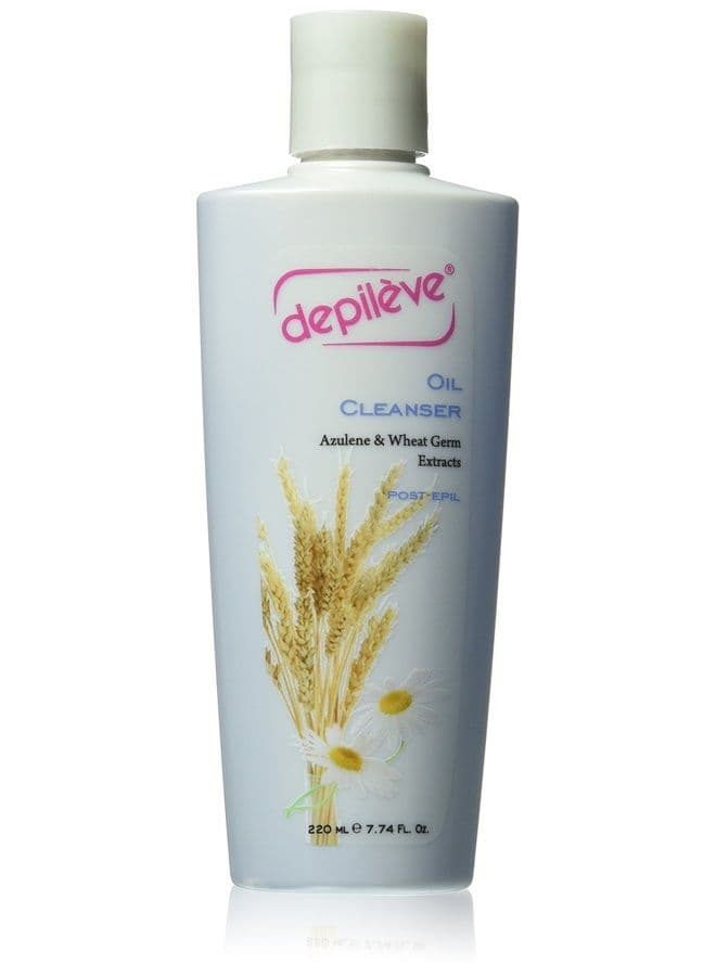 Oil Cleanser - Water soluble azulene oil, Removes any wax residue, Enriched with wheat germ, Post waxing massage oil, 7 Ounce Bottle