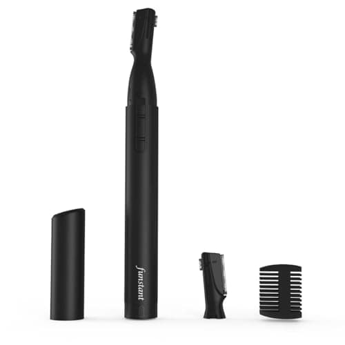 Funstant Upgraded Eyebrow Trimmer Precision Detailer BatteryOperated Eyebrow Razor and Shaper Electric Facial Hair Trimmer with Comb DualBlade Grooming Tool No Pulling Sensation