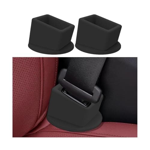 HZEL Car Seat Belt Buckle Holder 2PCS Silicone Easy Access Vehicle Seatbelt Booster Automotive Safetybelt Fixer Accessories to Make Buckling Upright Positioning Universal for Most Cars Black