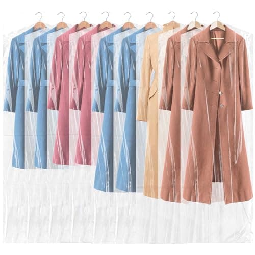 80 Pieces 72 Inch Clear Plastic Garment Bags for Hanging Clothes Dry Cleaner Bags Bulk for Long Dress Dry Cleaning Bags Dust Clothing Cover for Travel Launderette Alterations Shop Gowns