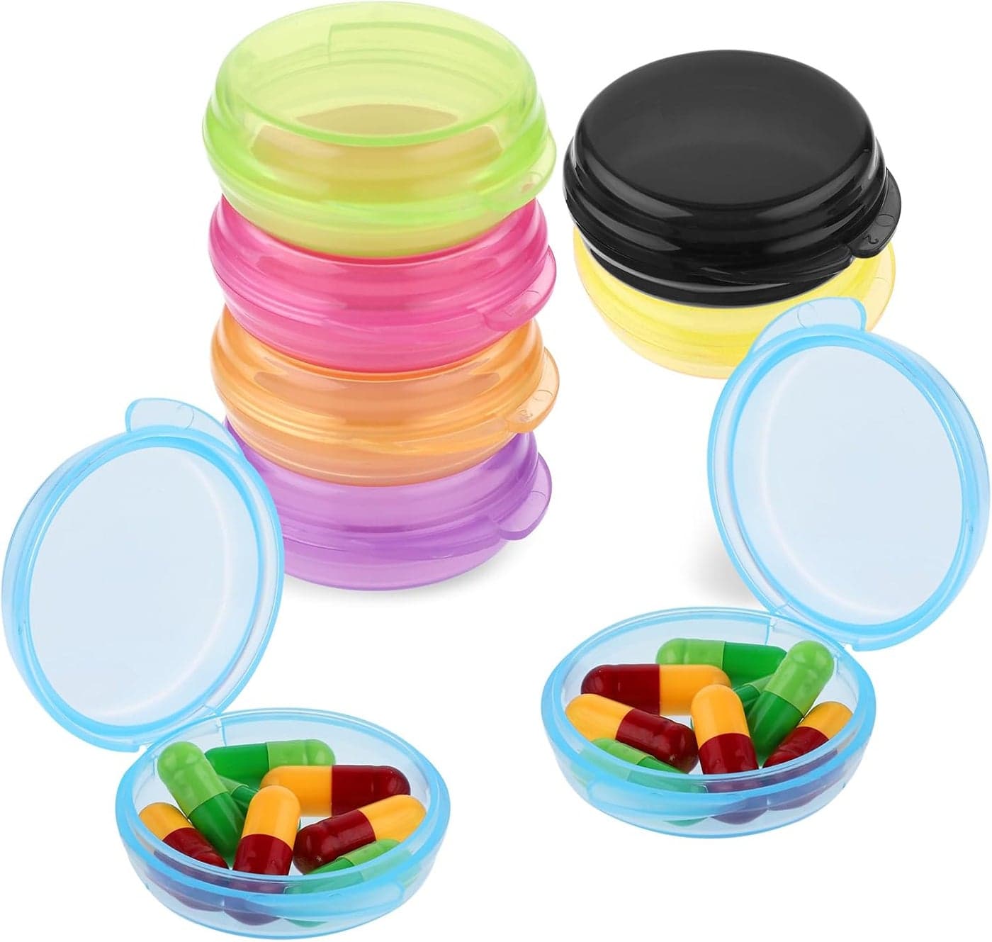 8-Piece Colorful Pill Organizer for Men and Women