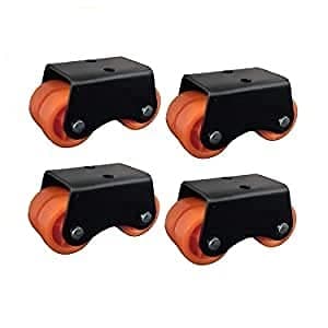 Mishrit 4 x Fix Castor Wheel Four Nylon Wheel for Furniture Table Trolley Double Bed 300Kg Load Capacity 1 Set4 Wheel