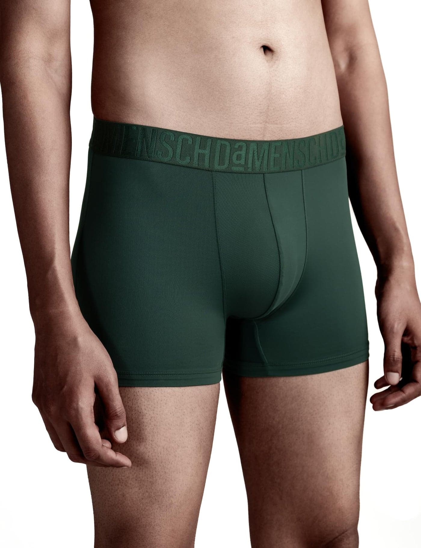 DAMENSCH Unreal Trunk for Men, Microfiber Spandex Underwear for Men, Ultra-Lightweight, Soft No-Curl Waistband Mens Trunk, Anti-Static Mens Trunks, Mid-Rise Underwear for Man-Emerald Green-M