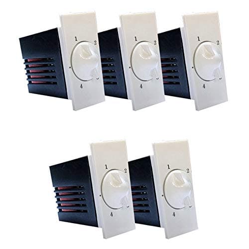 Hi-Plasst 4-Step Modular Fan Regulator (Pack of 5) - 1M Switch Type, Capacitor Based Speed Controller - Silent Electronic Regulator for Ceiling Fans - 100W, 240V - White (5x2.4cm) - Home & Office Use