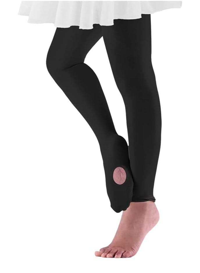 Girls Ballet Tights Convertible Dance Tights Transition Tights Suitable for Toddler Girls Stockings Black Size L (Reference Height 125-140cm)
