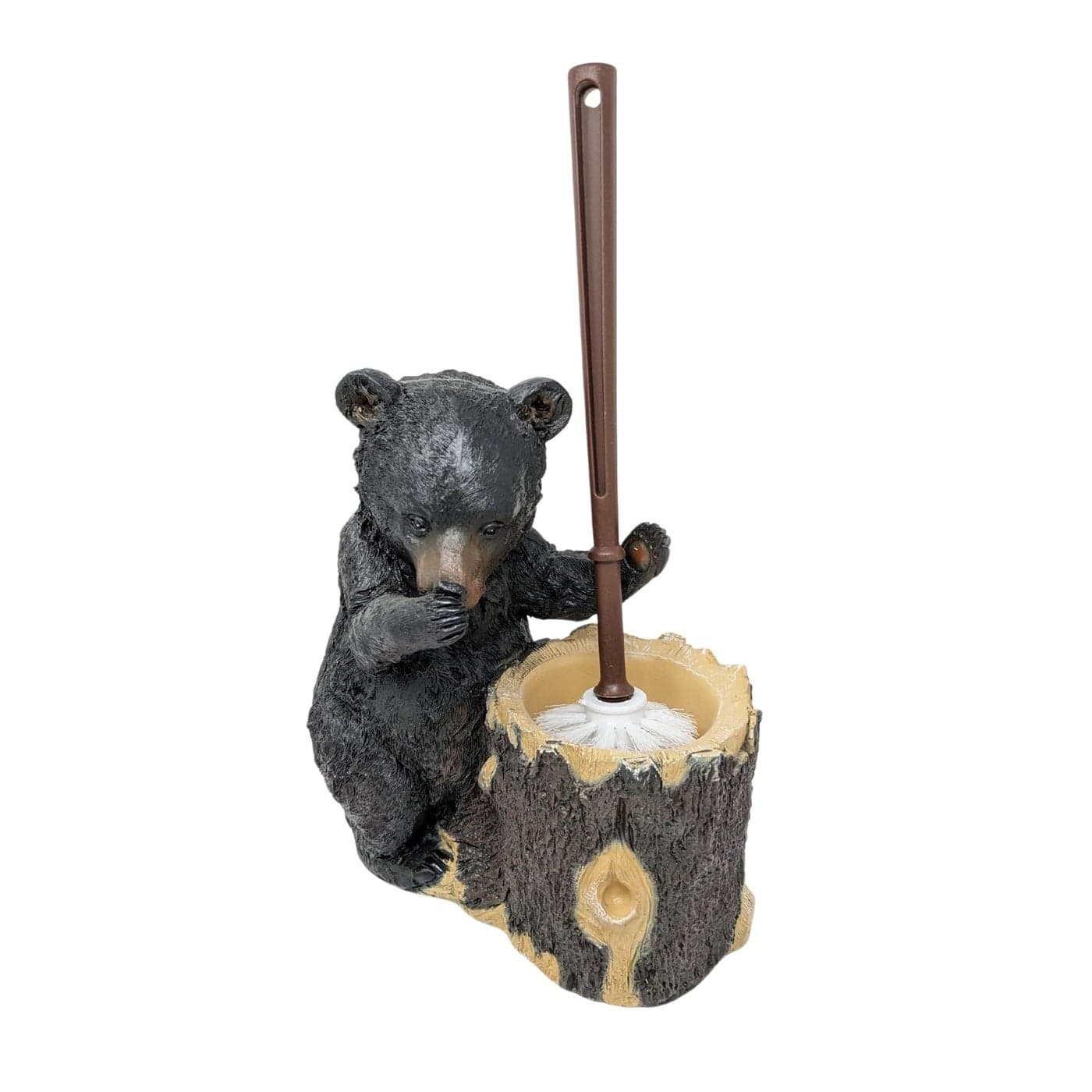 Rustic Resin Bear Toilet Brush Holder Cabin Bathroom Accessory for Woodland and Cabin Home Decor Toilet Bowl Brush and Holder Set for Rustic or LodgeThemed Bathrooms