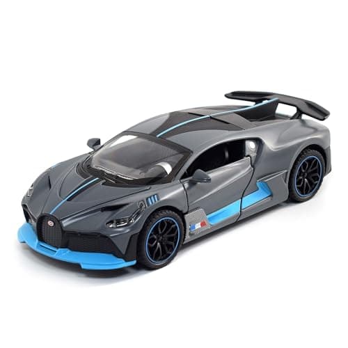 FLYKIRIN 132 Bugatti Toy Car Divo Metal Model Diecast Cars with Light and Sound Pull Back Toy Cars for Boys Kids Gift DivoGrey