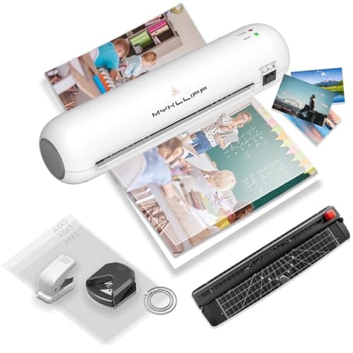 Laminator Machine 9Inch Portable Thermal Laminater with Hot Cold Modes A4 Small Laminating Machine with ABS JamRelease 3Min WarmUp 6in1 Photo Laminator Kit for Home and Class White
