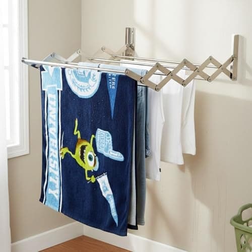 homWell Heavy Duty Stainless Steel 8 Pipe x 2 Feet Foldable Wall Mounted Clothes Drying Stand for Balcony Cloth Dryer Stand Towel Rack Clothes Stand for Drying