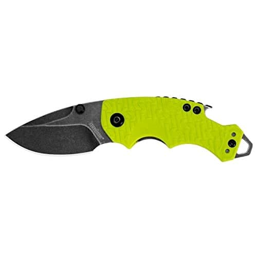 Kershaw Shuffle Lime (8700LIMEBW) Multifunction Pocket Knife; 2.4” BlackWash Stainless Steel Blade; K-Texture Grip, Liner Lock, Reversible Deep-Carry Pocketclip, Screwdriver, Bottle Opener; 2.8 OZ