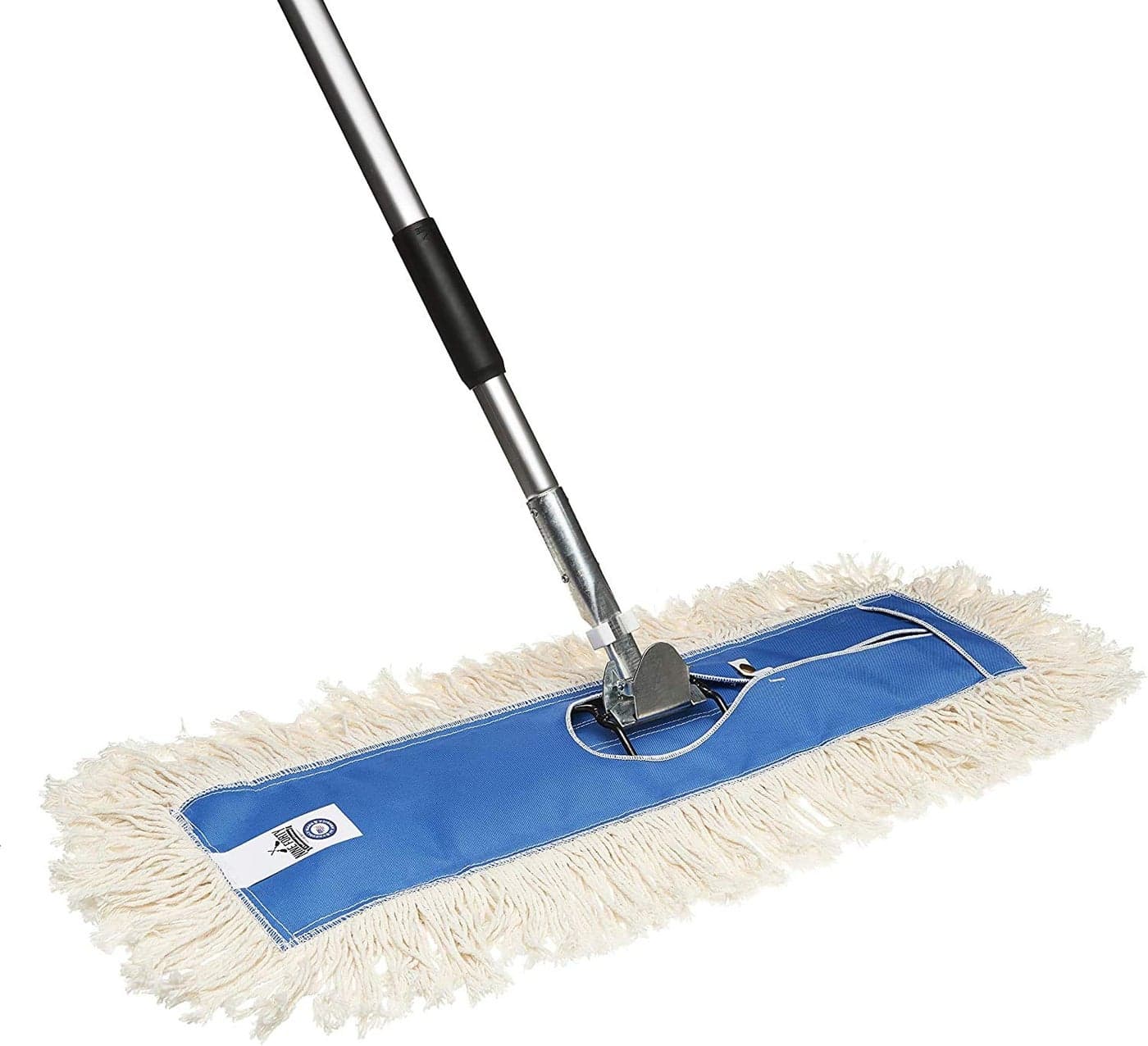 Nine Forty 48 Premium Cotton Dust Mop Kit Heavy Duty Mop Head with Handle for Industrial Commercial and Residential Cleaning Dry Floor Duster for Hardwood Surfaces White