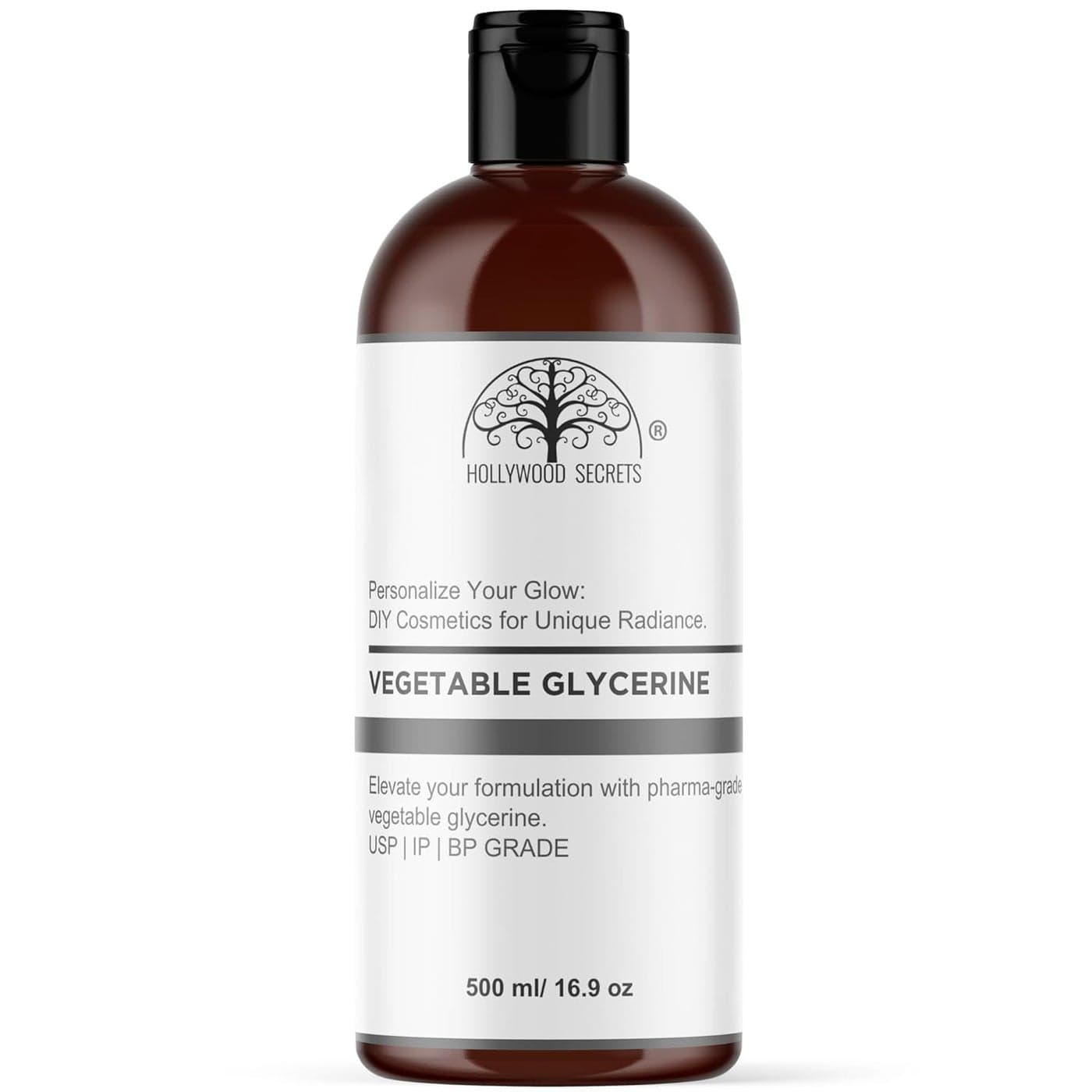 Hollywood Secrets Pure Organic Glycerin Vegetable Liquid 500 ml USP IP Pharma Cosmetic GRADE Skin Face Softening Moisturizing