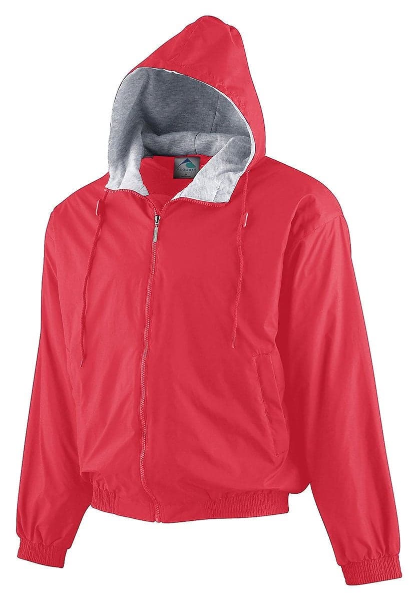 Augusta Sportswear Unisex-Adult Hooded Taffeta Jacket/Fleece Lined, Red, XX-Large
