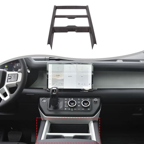 ABS Center Console Trim Panel Cover for L@and Rover Defender 110 130 90 (2025-2026+) Interior Cup Holder Decorative Frame & Control Panel LR Defender Accessories, Upgrade Molding (Glossy Black)