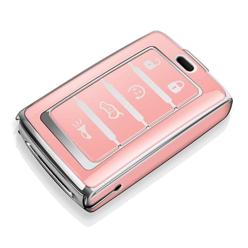 Tukellen for Jeep Key Fob Cover Soft TPU Full Protection Key Case Compatible with 2021-2025 Grand Cherokee L Grand Wagoneer Key Shell (Chalk Pink, 5 Buttons-B)